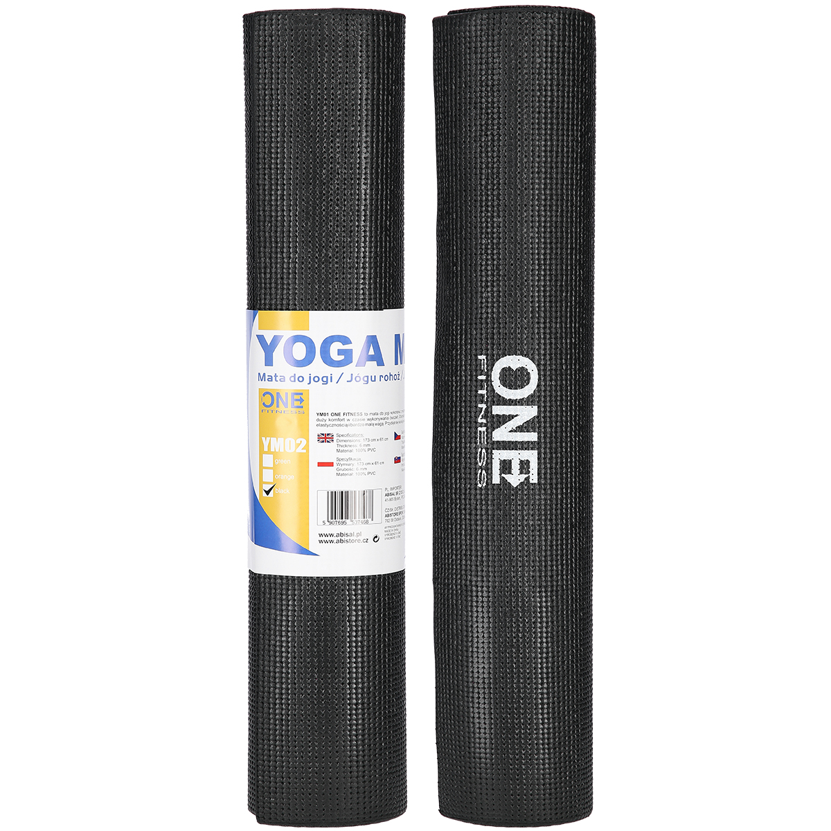 Mata fitness czarna PVC YM02 One Fitness